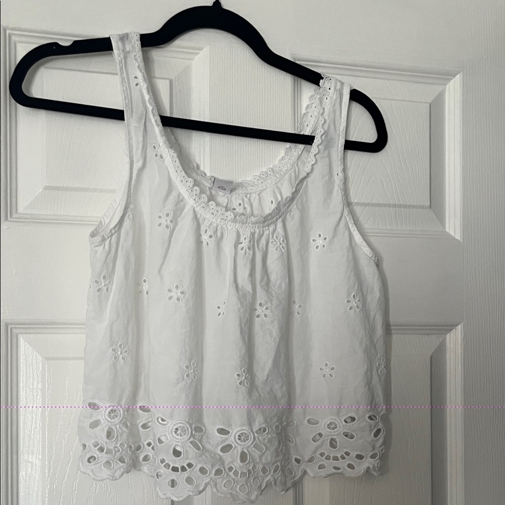 Old Navy White Eyelet Tank Top